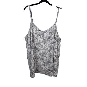 Torrid Cami Top Womens 4X White Floral Sophie Swing Georgette V-Neck Layered